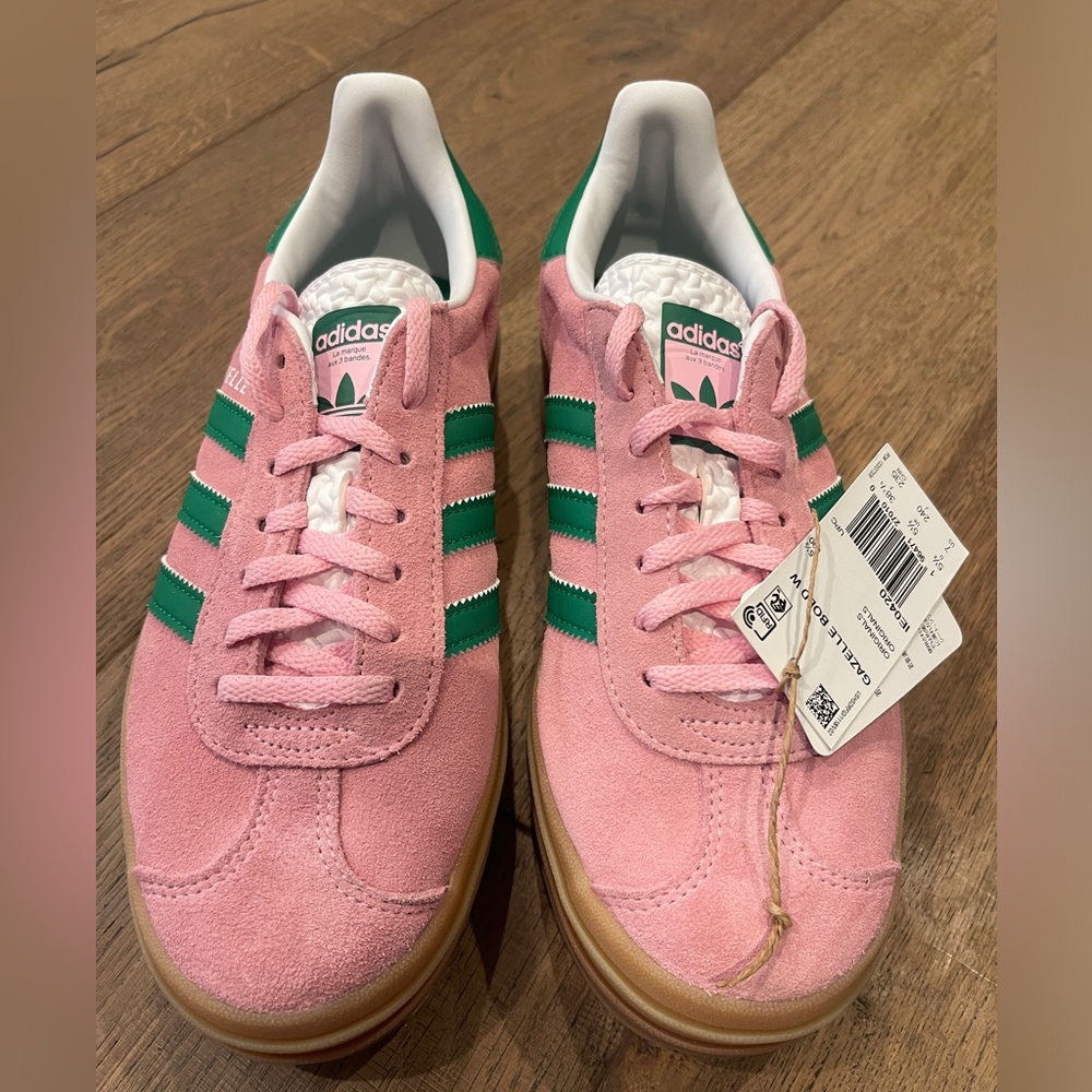 NWT ADIDAS GAZELLE BOLD ✨W 7 38 2/3✨ TruPnk/Green 🩷💚
